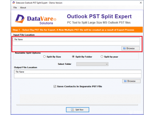  Separate PST Files by Size,Year or Specified