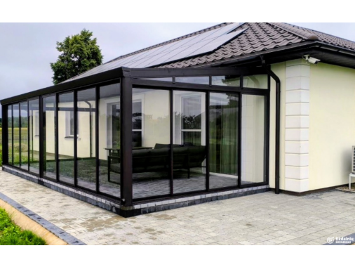  Aliuminio stoginės Verandų stiklinimas Stogel